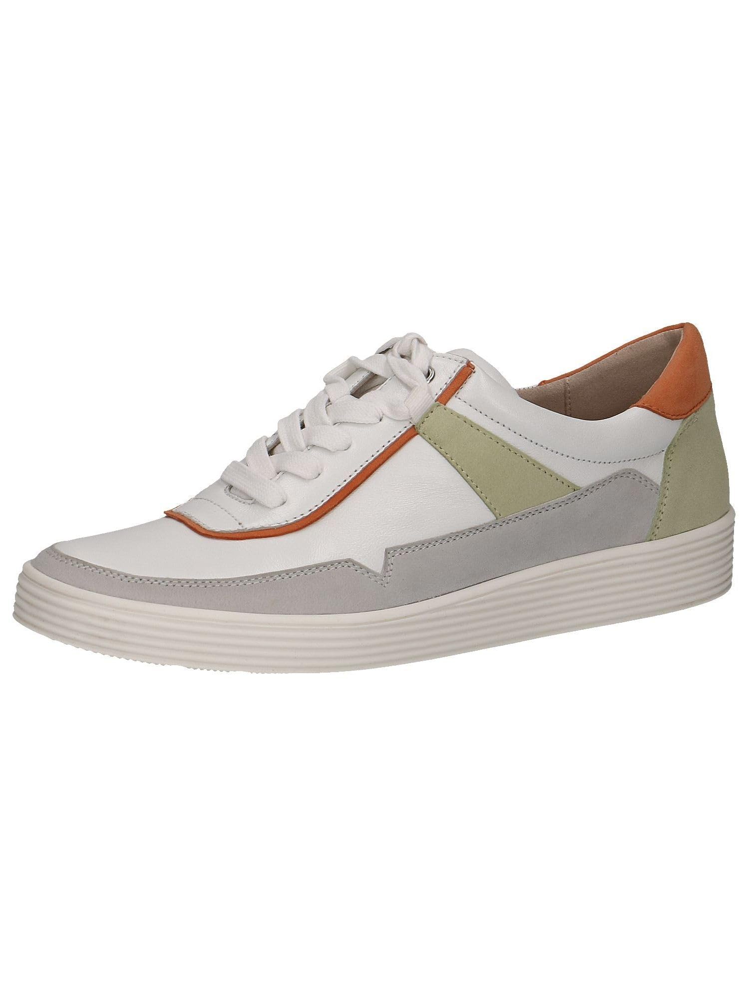 CAPRICE Women's Low-top Leather Sneakers with Laces, Gray (Lt.Grey Comb), 7.5 UK