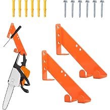 Chainsaw Hanger- Heavy-Duty Chain Saw Wall Mounted Hanger, Suitable for Stihl, Husqvarna, Echo saws, rust proof garage organizers workshop storage shedschain saw rack accessories hooks 2-piece set