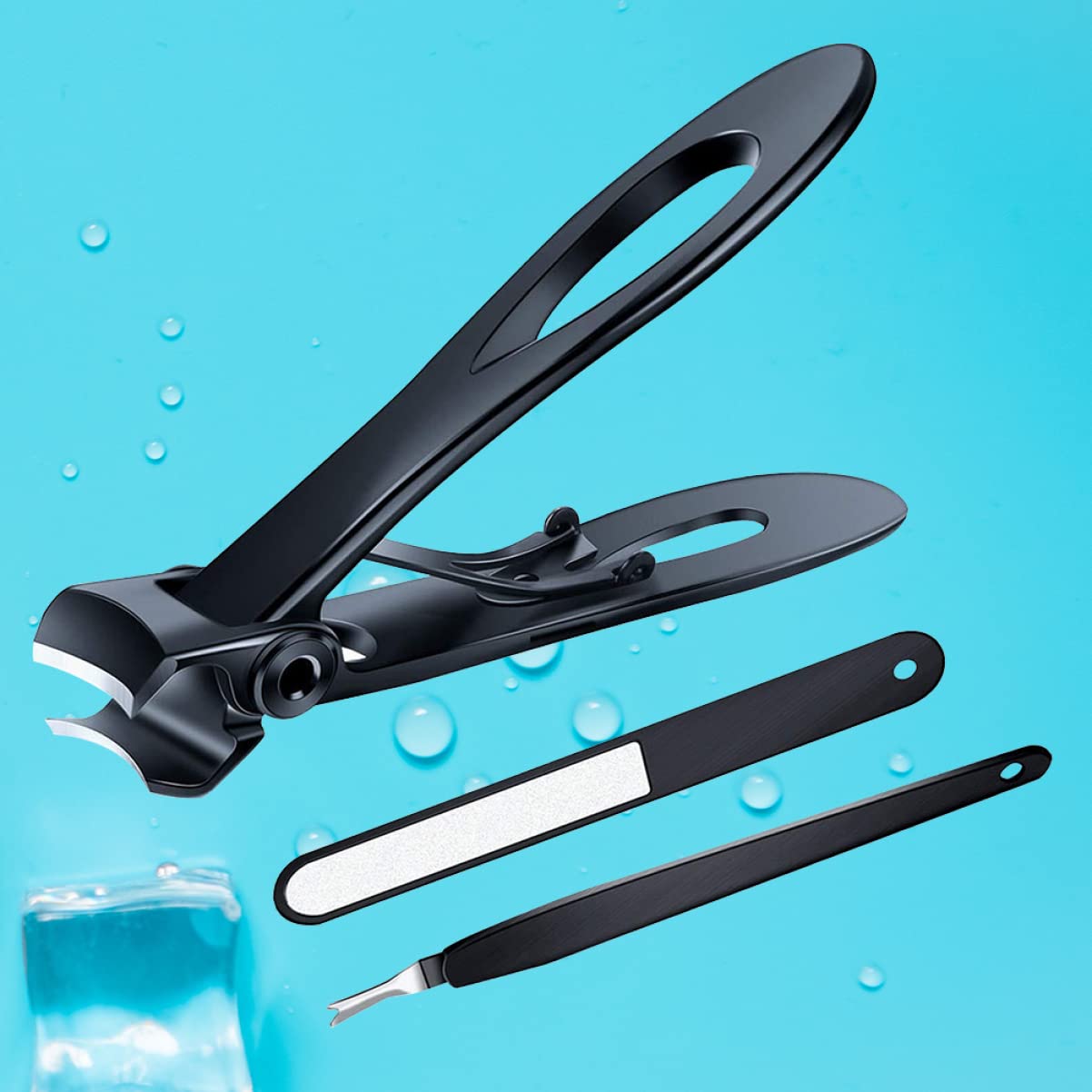 FRCOLOR Forbicine Per Unghie 6Pcs Unghia' unghia' unghia Larga in Acciaio Inox Professionale Mascella Modella Le Donne Uomo Nial Kitnero Nero E Apertura per Clipper Clipper