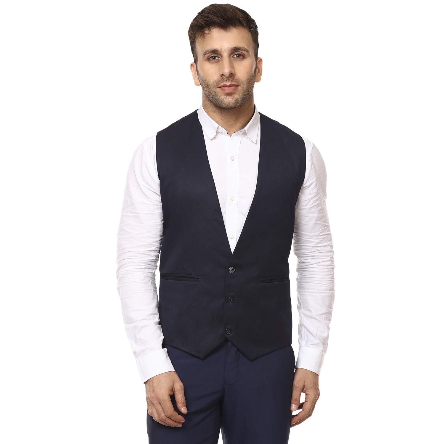 veera paridhaan Plain Chinese Collar Sleeveless Cotton Poly Waist Coat-picture-46