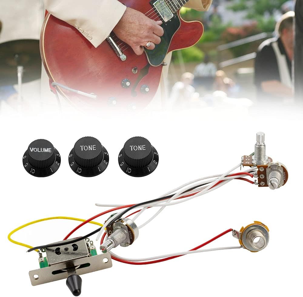 QUCUMER Guitar Wiring Harness Set, 3 Way Toggle Switch Guitar 500 K