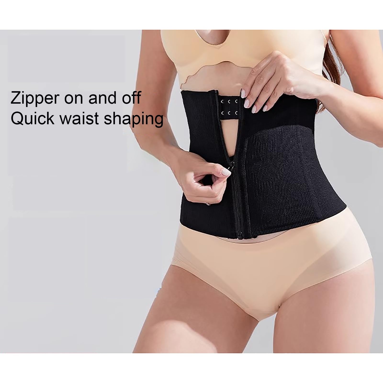 Fascia Postpartum, Cintura Addominale Postpartum, Cintura Addominale Postpartum, Modellatore in Vita con Cerniera, Trainer in Vita for Le Donne, Fascia Addominale Postpartum(Beige,Small)