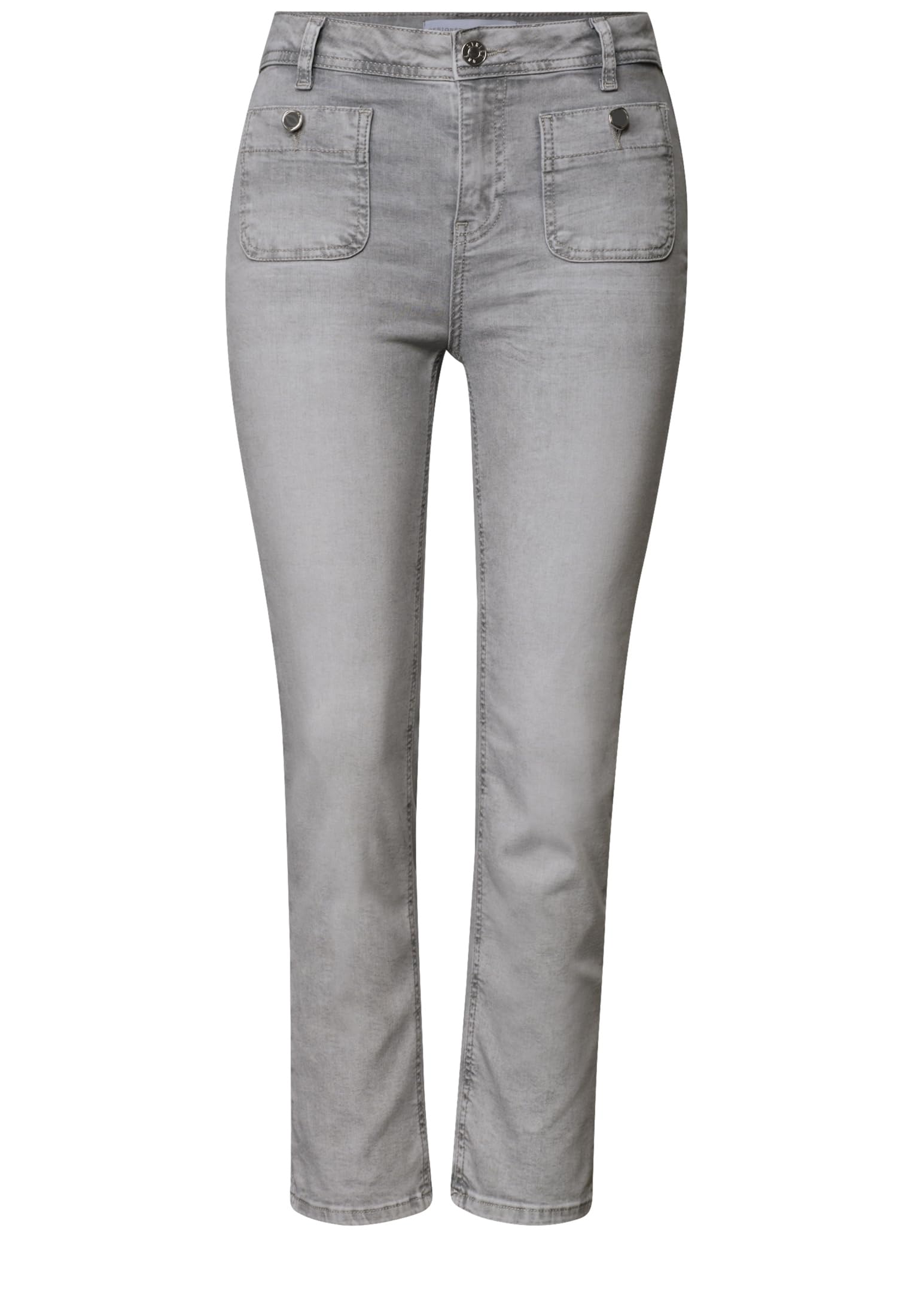 Street One Damen Straight Leg Jeans mit aufgesetzten Taschen 3818483