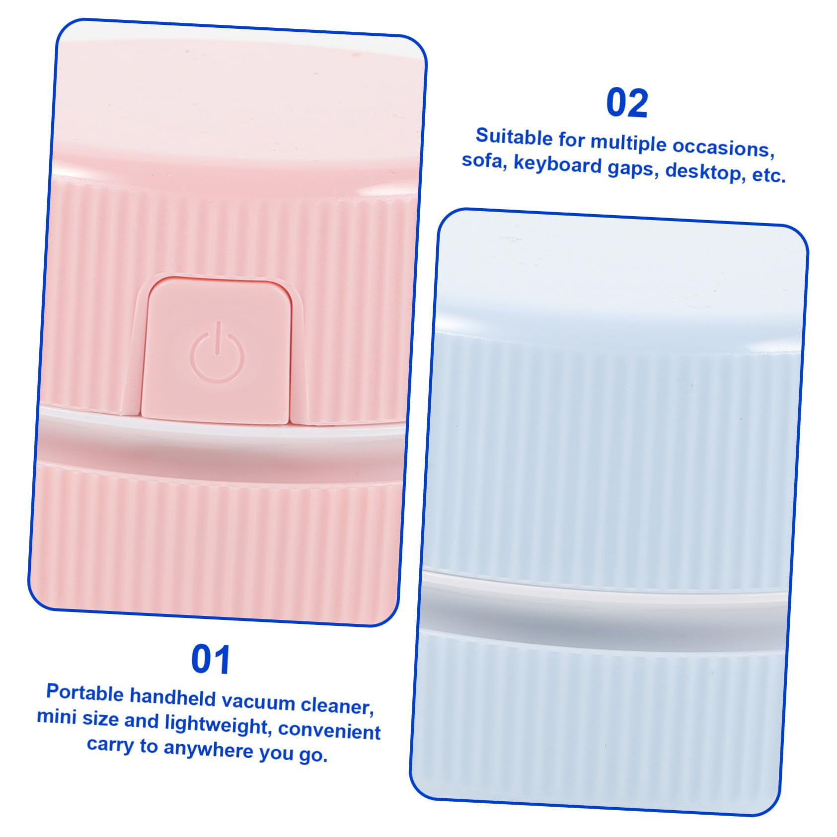 Veemoon Mini Aspirapolvere Portatile Blu in Plastico per Desktop