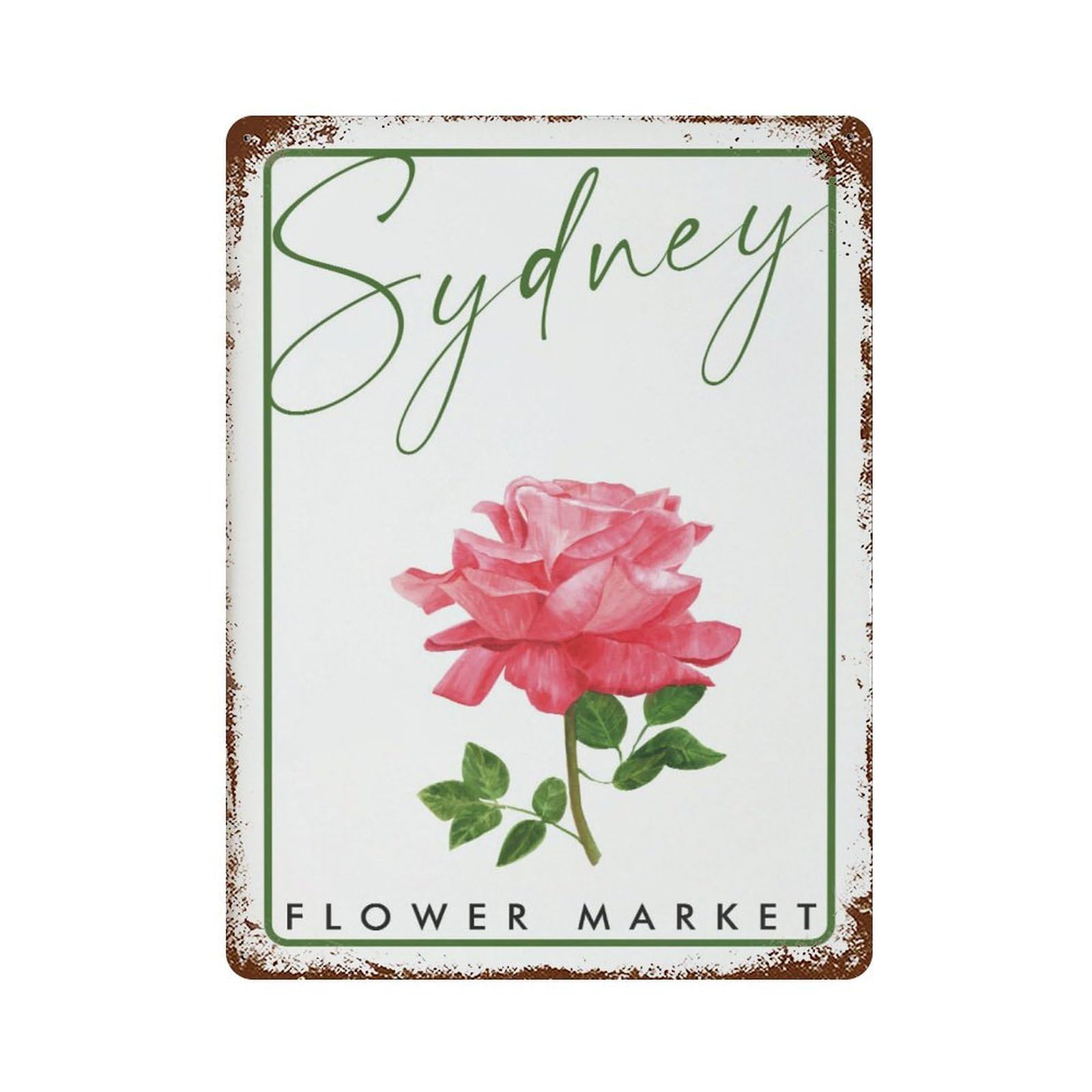 xiaoxiaoshen Sydney Flower Market Botanical Wall Decor Art Metal Tin Poster Modern Home Decor Art Home Bar Shop Decorations Vintage Sign 40x30cm