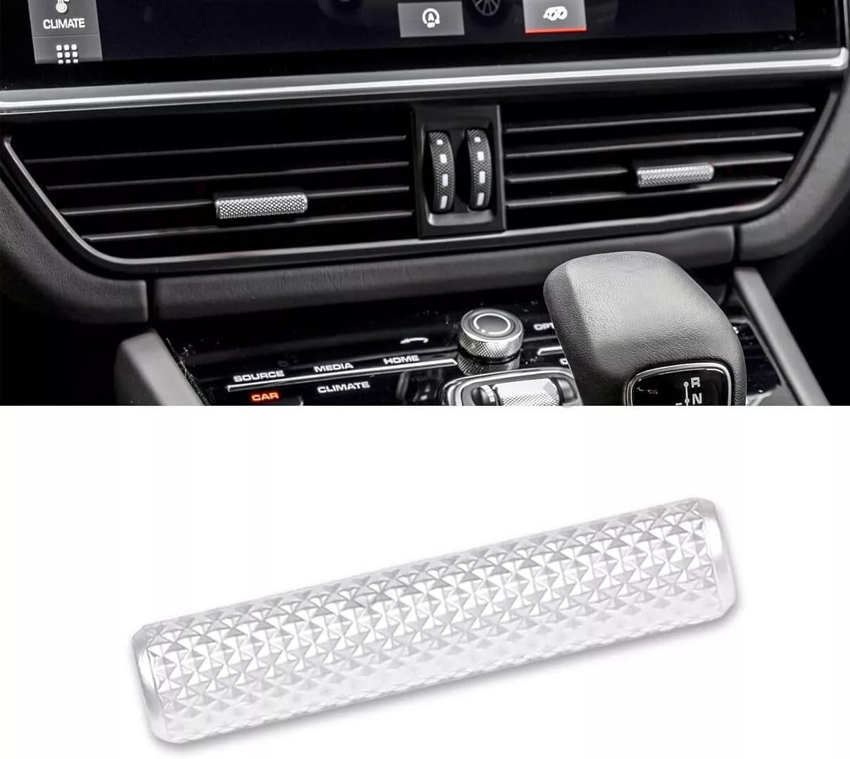 Chrome A/C Vent Toggle Piece Outlet Clip Strip Trim for Porsche Cayenne 2017 2018 2019 2020 2021 2022 (4PCS), 2017-22