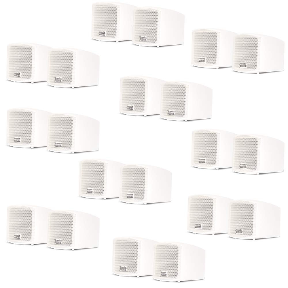 Acoustic Audio AA321W Mountable Indoor Speakers 4000 Watts White Bookshelf 10 Pair Pack AA321W-10Pr