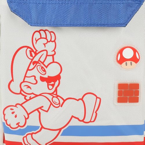 Super Mario Bros Mario Jump Pose 19\" White Backpack