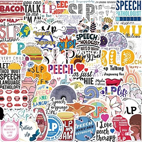56PCS Speech Language Pathologist Stickers,SLP Sticker,Water Bottle Laptop Sticker, Speech Language Pathologist Gifts