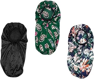 FRCOLOR 3 Pçs Touca De Dormir De Seda Chapéu De Cetim Chapéu De Cabelo Cacheado Touca De Dormir Para Touca De Dormir À Noite Touca Elástica Para Cabeleireiro Chapéu Para Casa