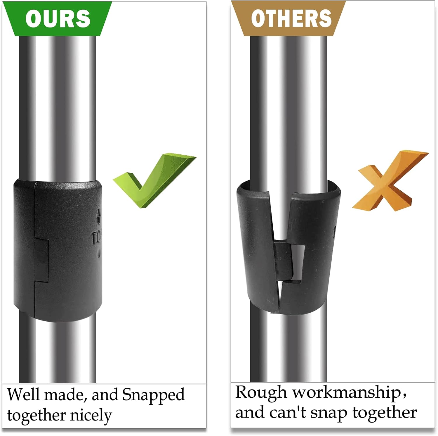 Wire Shelf Clips - 28 Pack Plastic Metal Shelf Clips, 1 Inch Wire Shelf Clips for 1" Post, Black Wire Shelving Clips- Shelving Sleeves Replacements for Wire Shelving System (14 Pairs) - Image 6