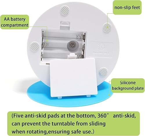 Vista 5 de YVV Soporte de exhibición giratorio, mesa giratoria motorizada de 360 grados, soporte de exhibición giratorio de velocidad ajustable, giratorio 4.72