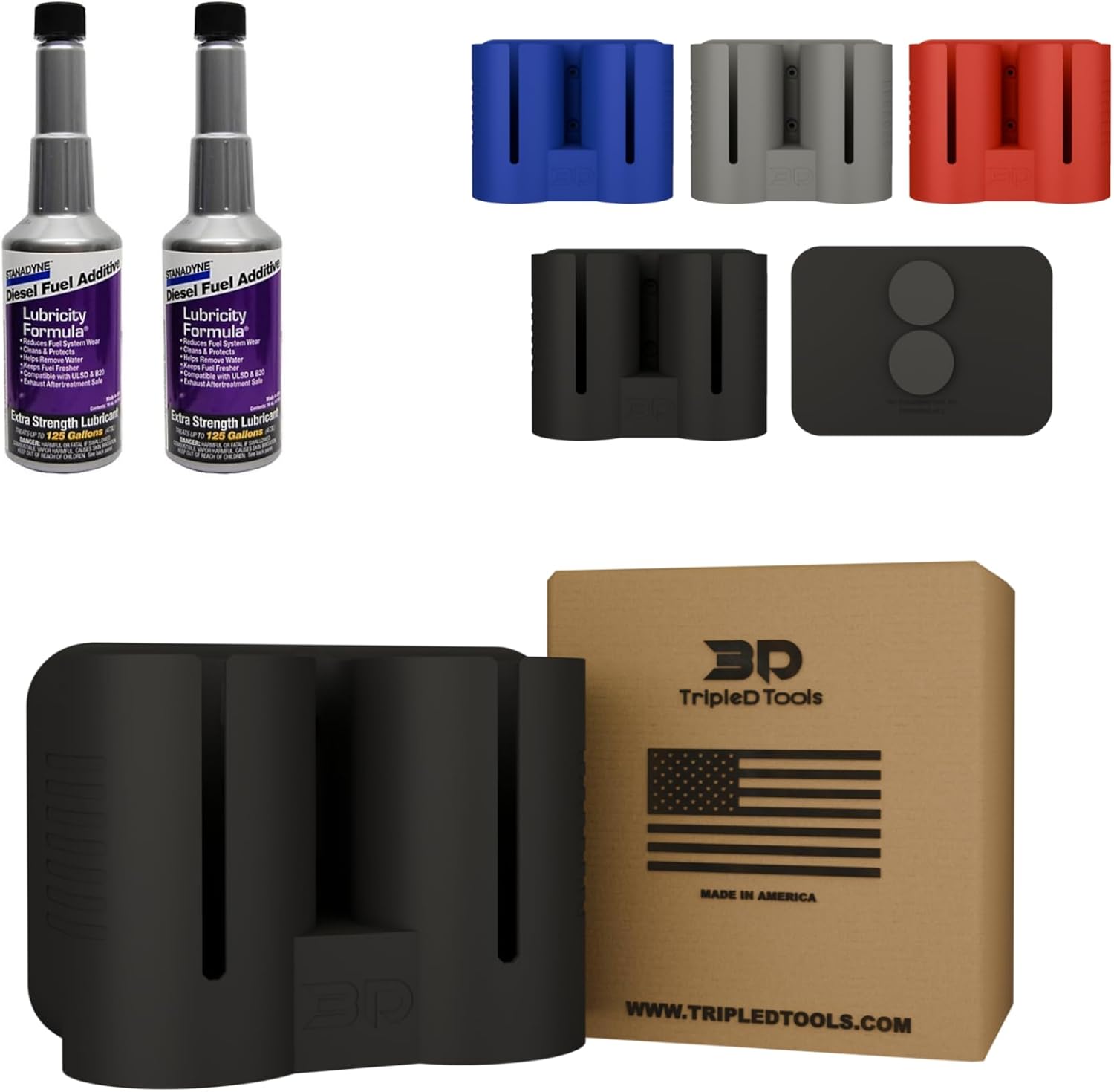 DieselDock V2 Diesel Additive Holder – Compatible with Stanadyne Diesel Fuel Additive 16 oz – Spill-Proof Truck Mount, 3D Printed PLA+ with Carabiner – Made in USA (with Magnets, Black)