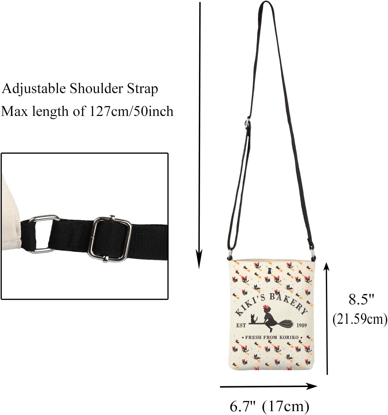 CMNIM Kiki Inspired Crossbody Bag Bakery Gifts for Baking Lover Baker Crossbody Purse Japanese Anime Fan Gift Baking Bag - Image 3