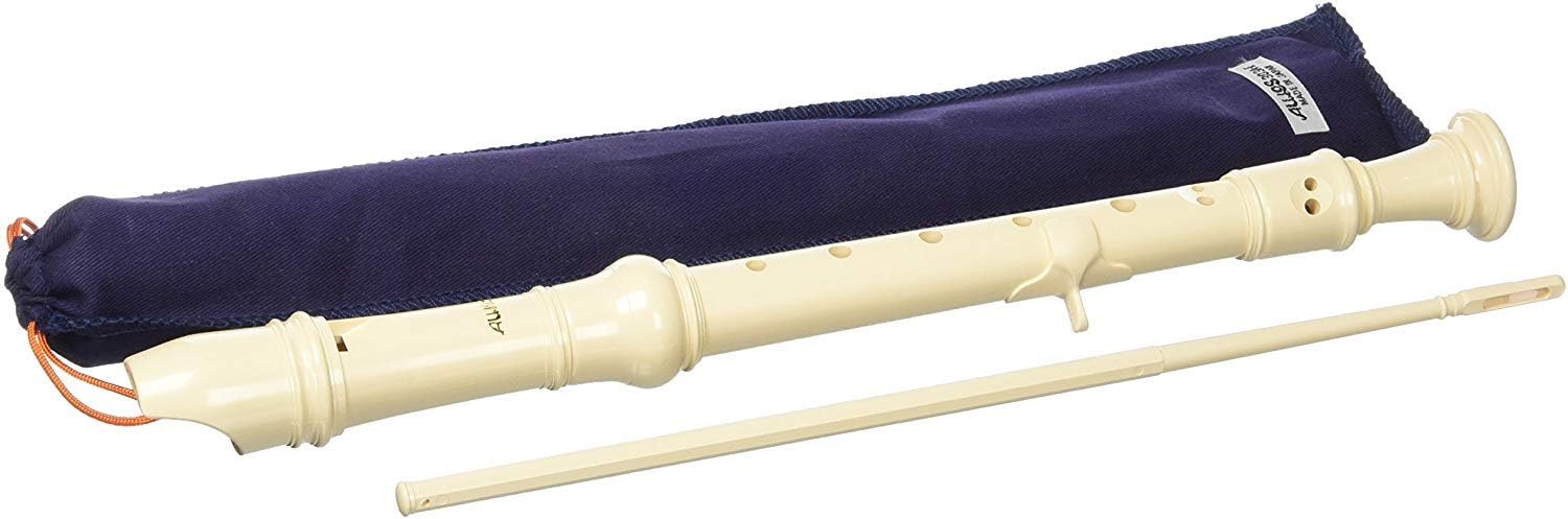 Aulos C-Soprano Recorder Elite 303A, flute (baroque, complete with bag, wiper and chart, synthetic resin), ivory coloured
