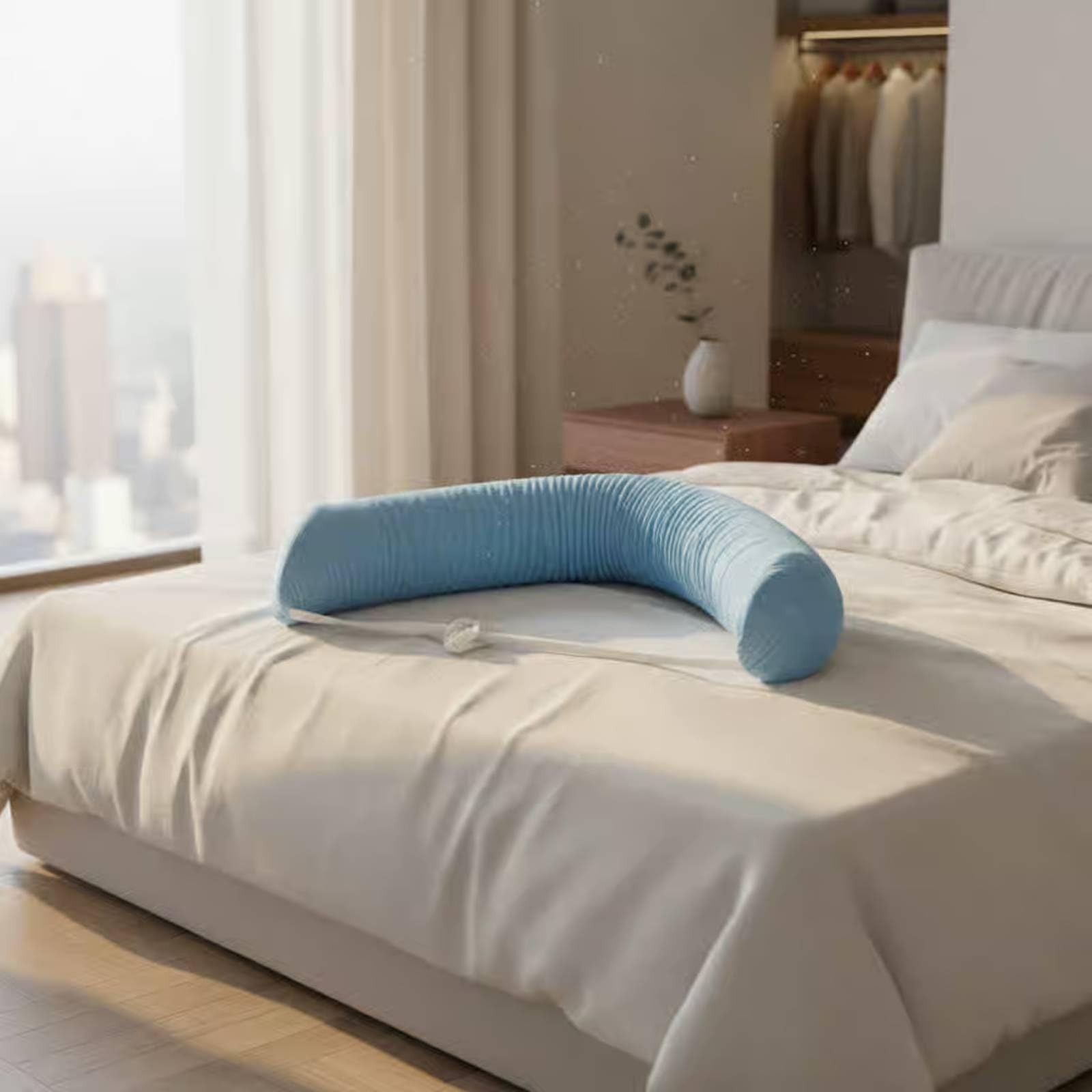 Cojín Lumbar Curvo Almohada Ergonómica para Cintura Cojín de Cojín de Almohada de Posicionamiento Funda Lavable de Terciopelo con Esponja Suave Adecuado para Dormir y Relajación Doméstica