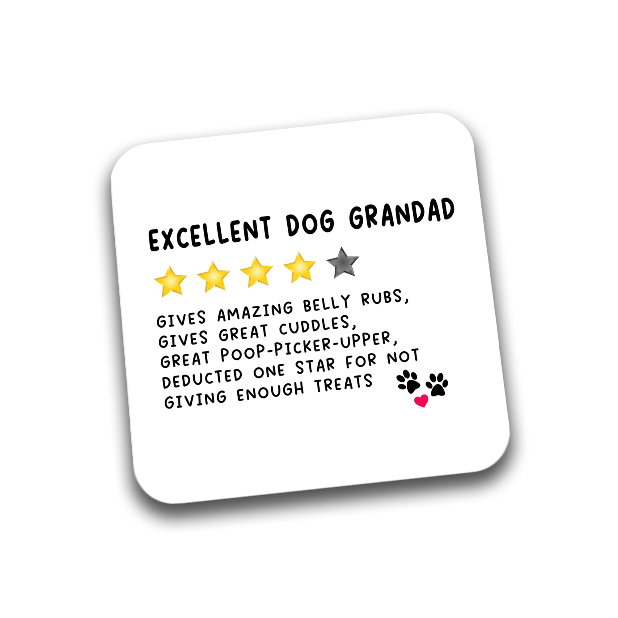 Rib Ticklerz - Funny Coasters Gift For Dog Grandad Father's Day Present Birthday From The Dog Puppy Pooch Lover Novelty Coffee Tea Coaster - DC302