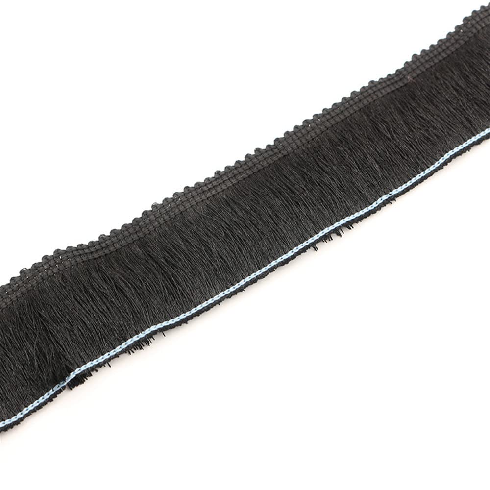 20 Meters 2.8cm Fringe Tassel Trim Fringe Trim Macrame Tassel Ribbon Cotton Tassel Fringe Lace Edging Trim Ribbon Lace Trim Fabric for Clothes Curtain Blanket Hammock Umbrella Decor Sewing (Black) — image 1