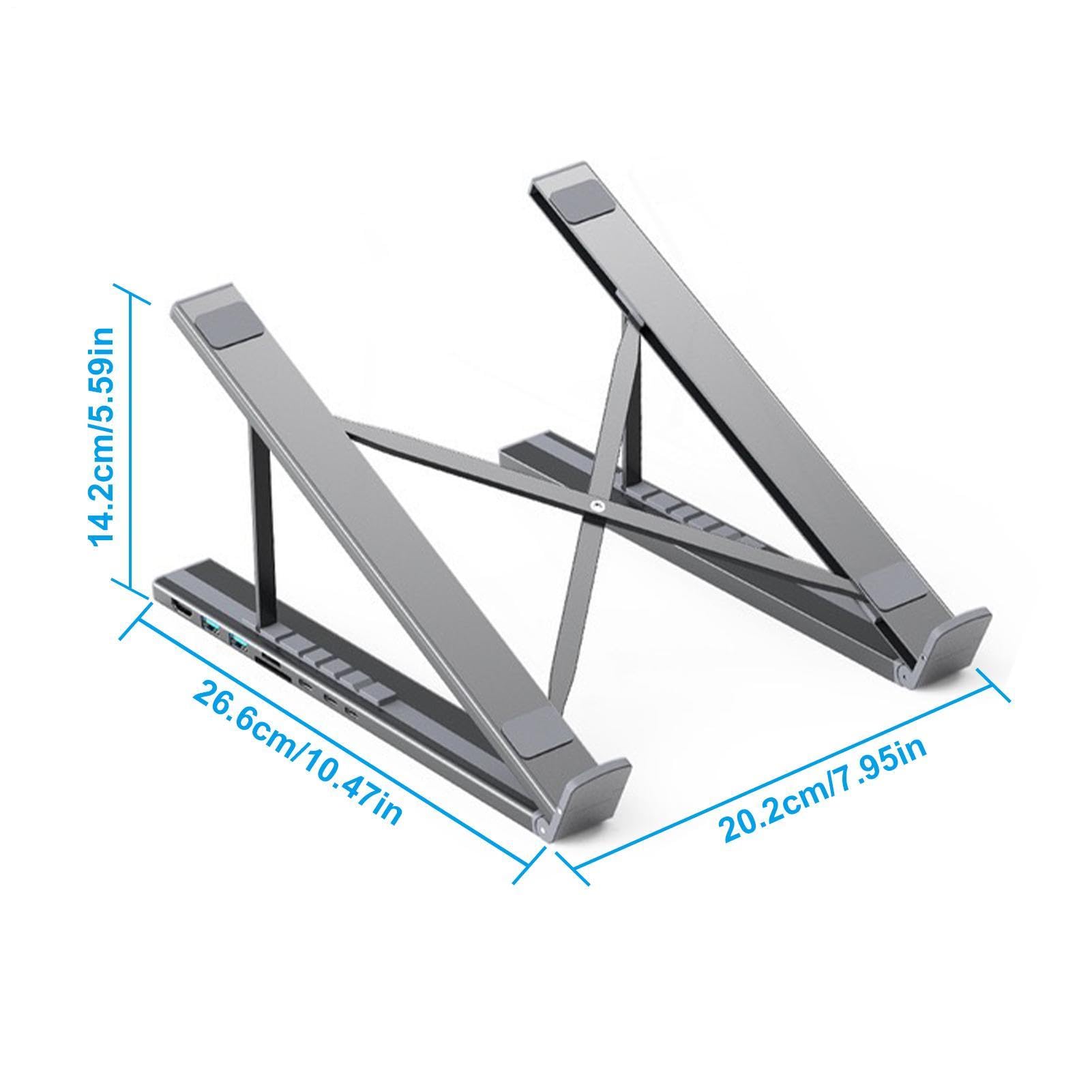 Soporte para Portátil con Base de Conexión Elevador de Refrigeración Hub