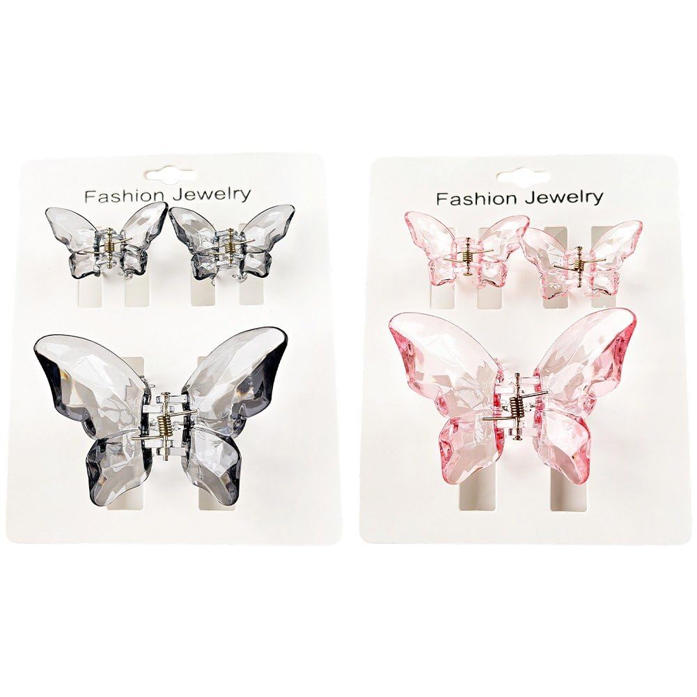 Sslvya 6 Pcs Butterfly Hair Claw Clips, Non-slip Jaw Clips, Beautiful Butterfly Hair Clips Hair Accessories for Women