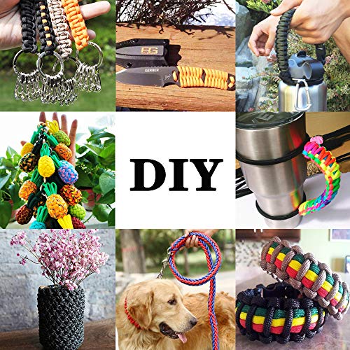 MONOBIN Paracord, Kit combo de paracord de 50 cores com instruções de paraquedas - cordão de paraque