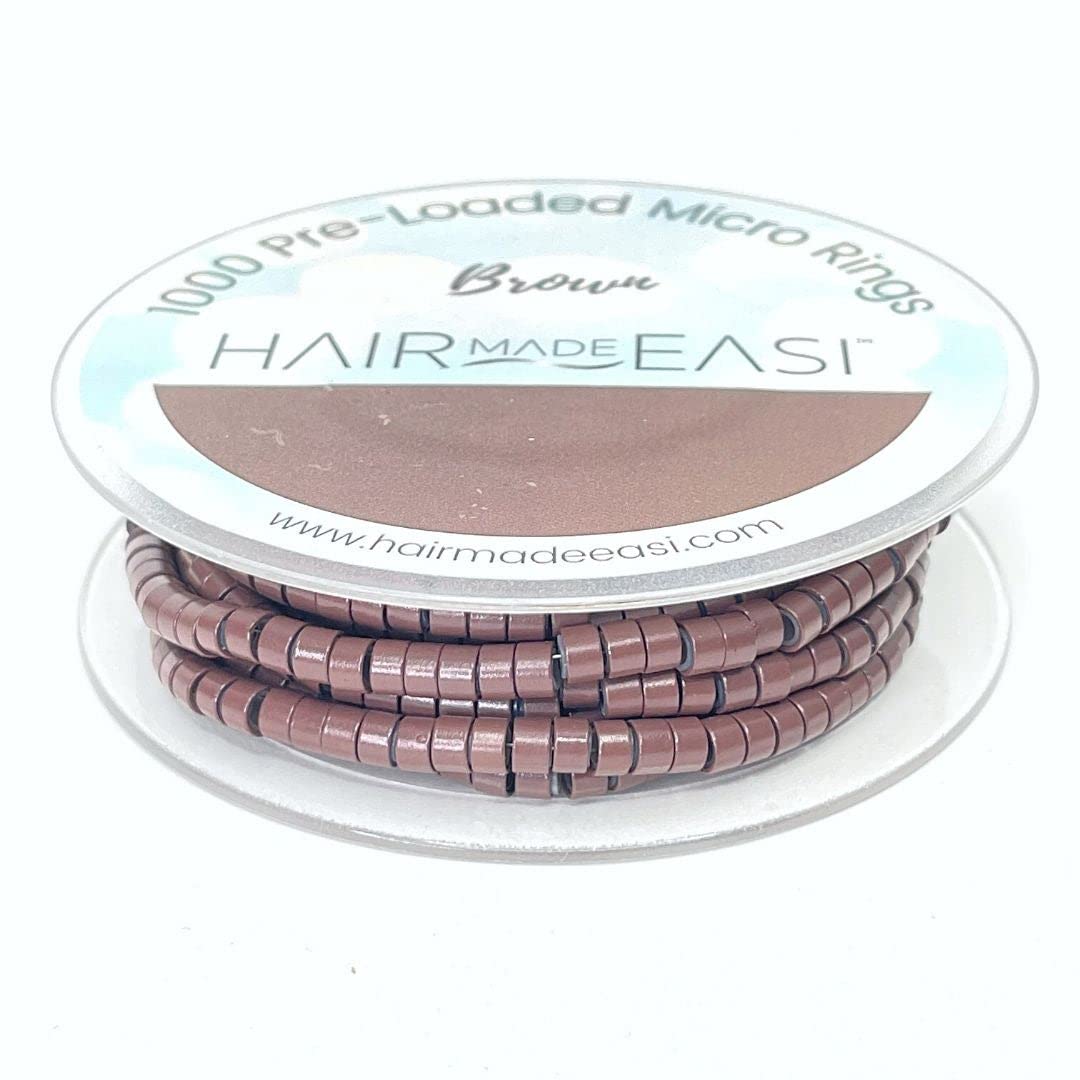 Hair Made Easi Pre-Loaded Micro Rings (Brown)