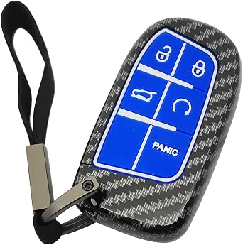 ABS Carbon Fiber Pattern Key Fob Case Cover for Dodge Charger Challenger Jeep Grand Cherokee Renegade Grand Comander Chrysler