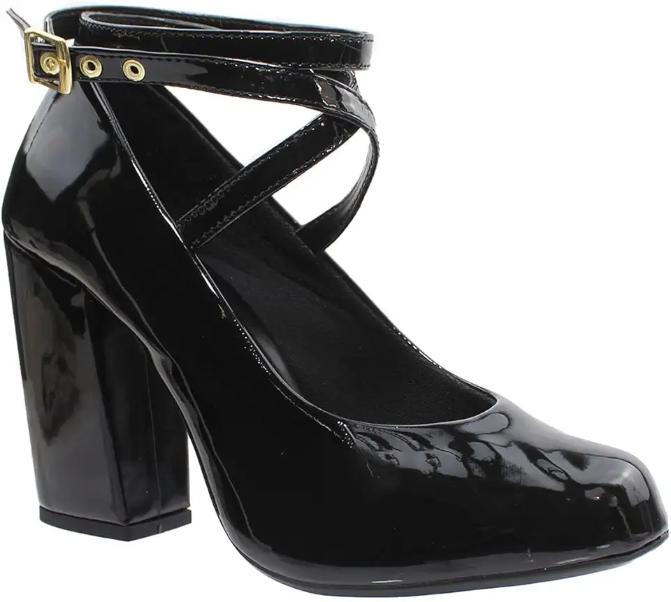 Sapato Scarpin Feminino Salto Grosso Elegante Confortável Casual Festa