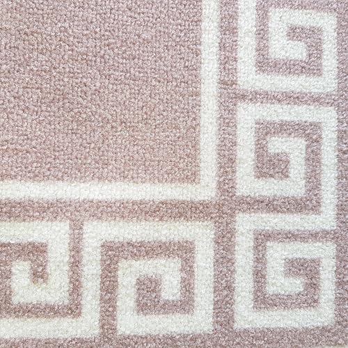 Image of Matz&More Greek Single Line Rug | 100x150 CM | Beige White | Soft Nylon Loop Pile with Anti-Slip Gel Backing | Living Room, Bedroom & Office Floor Carpet