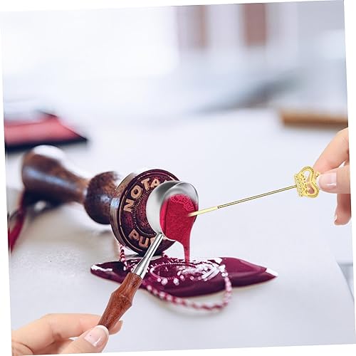 Miniatura 9 de UPKOCH 2 piezas de palos derretidos de acero inoxidable pinzas de acero inoxidable batidor de sellado de cera palos de cera sello de cera varilla de