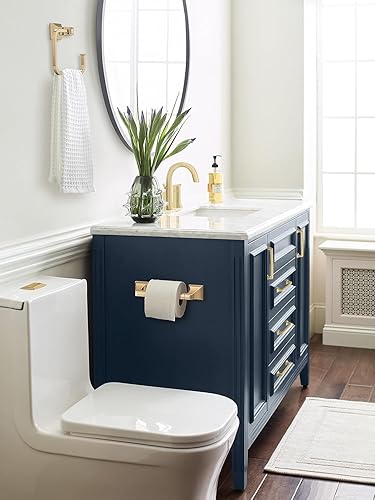 Miniatura 3 de Amerock Toallero de bronce champán - Toallero de baño de 5-3/4 pulgadas de longitud cepillado níquel,Champagne bronce,Cromado,Champán dorado,Mate