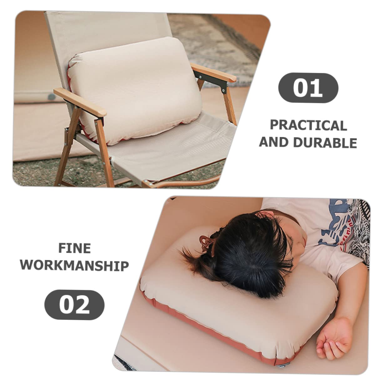 CORHAD Camping Mat Inflatable Pillow Portable Multi-Function Ergonomic Design Sleep Pillow for