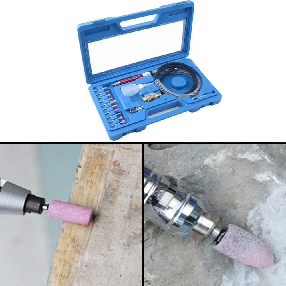 Pneumatic Grinding Machine Set, Air Micro Pencil Die Grinder Set Portable Polishing Engraving Tool for Shaping Cutting Grinding