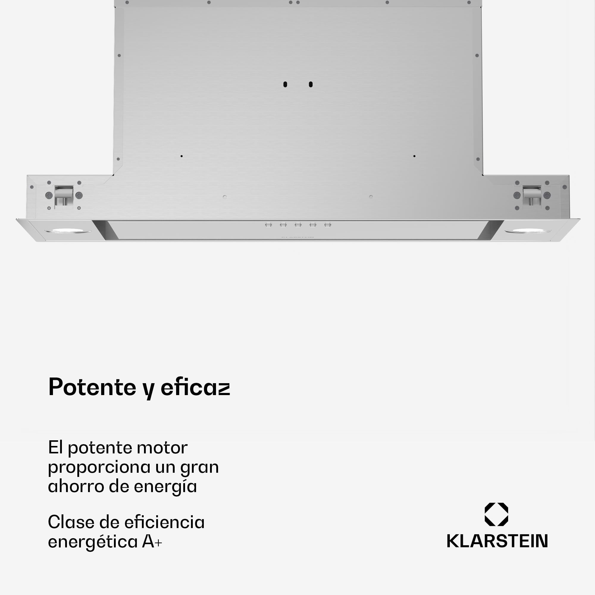 Klarstein TurboMax Campana Extractora, 75cm Campana Integrada con 382 m³/h, Eficiencia Energética A+, Motor CC Silencioso, Iluminación LED, Filtros de Carbón & Aluminio