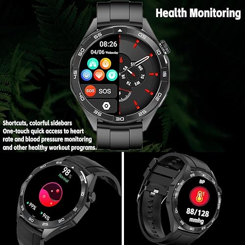Miniatura 3 de LAKEYLOYI Men Women Fitness Tracker Bluetooth Talk Waterproof HD Display, AI Voice Assistant 24 Hours Sleep Heart Rate Monitoring Extra Long Battery