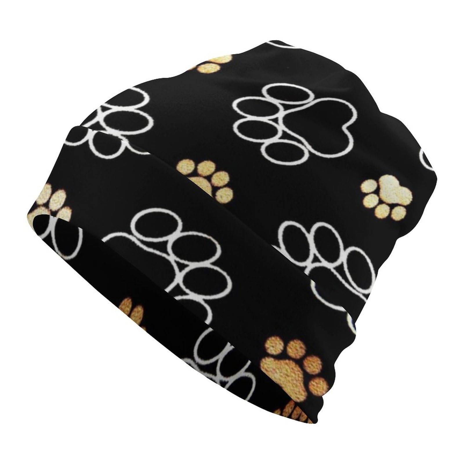 Jzemdybill Unisex Dog Paw Prints Knit Hat, Beanie Hat, Beanie Cap For Running Cycling Outdoor Sports