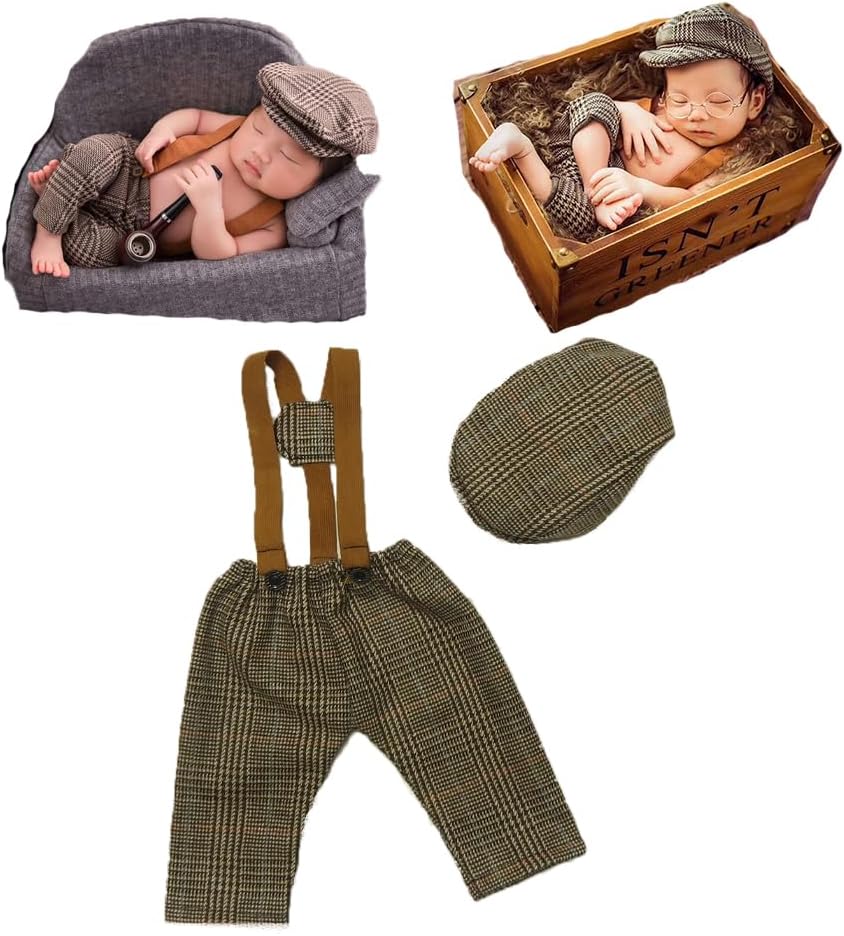Newborn Baby Boy Suspender Pants Photo Outfits Gentleman Photography Outfit Girl