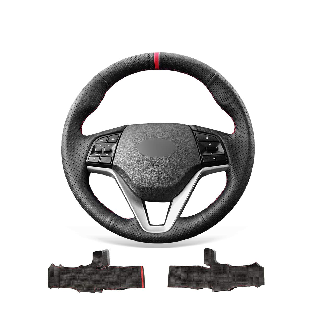 MEWANT Pokrowiec na kierownicę do szycia Hyundai Tucson | Hyundai Tucson 2016-2021 / Akcesoria / Kierownice / Hyundai Tucson Oddychająca Do Ogrzewanych Kierownic Trwałe