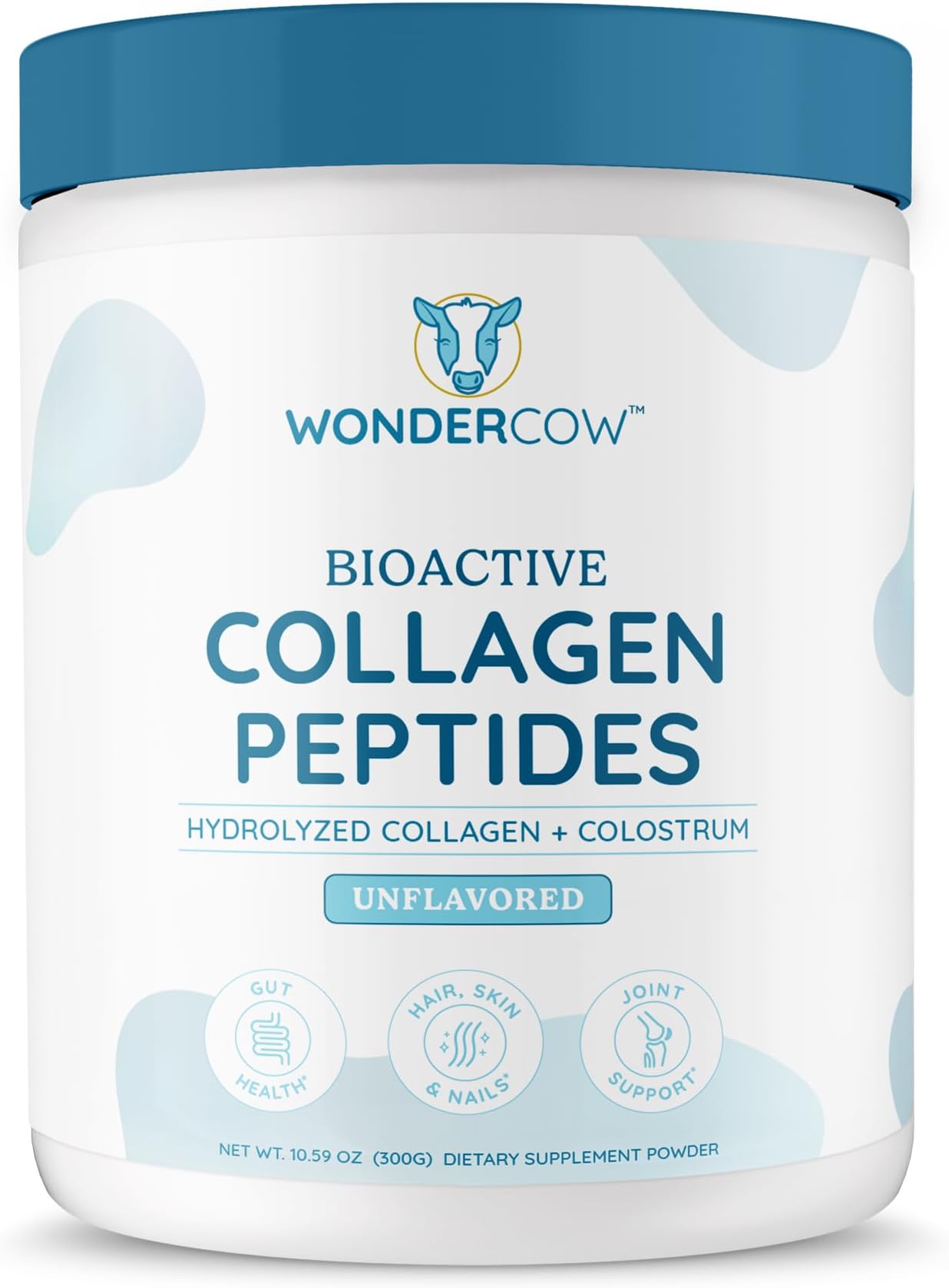 Collagen Peptides Powder w/Bovine Colostrum, Naturally-Sourced Hydrolyzed Bone Collagen Powder, Hair Skin Nail & Joint Support,Type I & III Grass-Fed Collagen Supplements for Women & Men