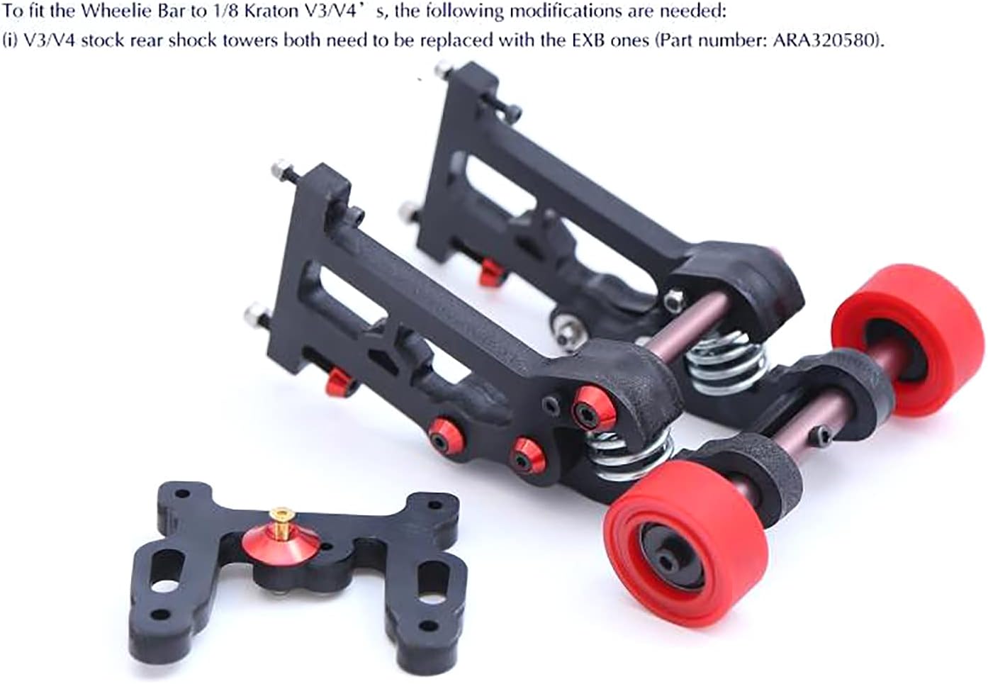 Spring Black Wheelie Bar Assembled for 1/8 ARRMA KRATON 6S EXB V5 RC Car Accessories(not fit 1/8 KRATON 6S BLX EXB V2(ARA8708T1))