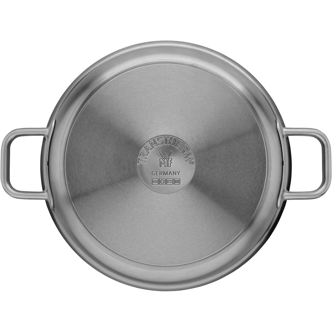 WMF Ultimate - Sartén de acero inoxidable (28 cm, sin revestimiento, base plana, inducción, acero inoxidable Cromargan pulido, apta para horno, apta para lavavajillas
