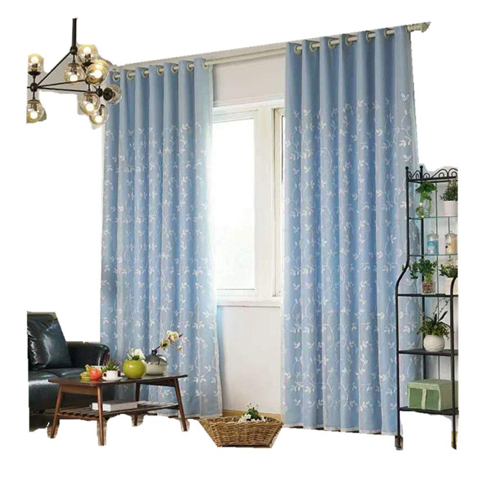 Cortina de aislamiento térmico OKUOKA, doble capa opaca y bordada para ventana de casa