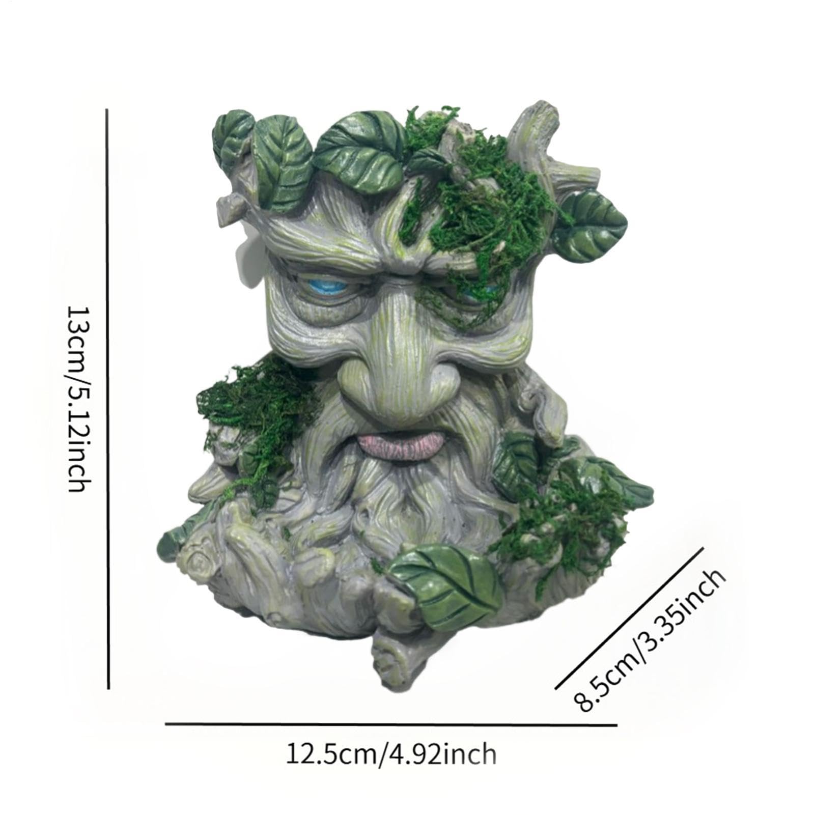 para pájaros con Cara de árbol – Escultura de máscara de guardián del Bosque de Resina 3D de 5,12 Pulgadas, Acento artístico de jardín Resistente a la Intemperie, Unidad de decoración colgant