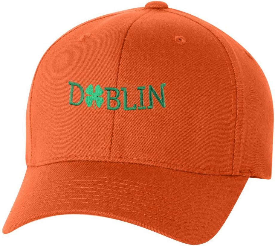 St Patrick's Day Fitted Hat, Four Leaf Clover Flex Fit Baseball Hat - Dublin