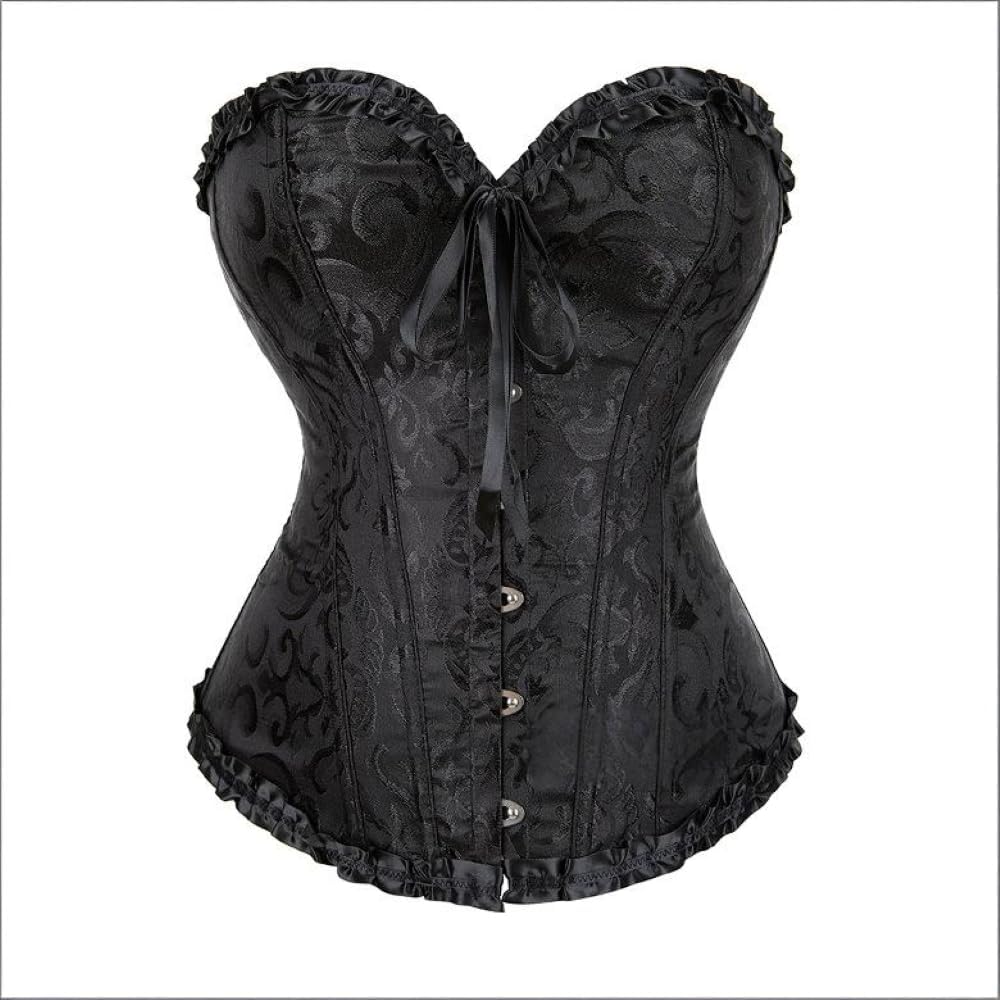 Corset Tops for Women, Bustier Shapewear Lingerie, Waist Shaping Lace Push Up Bodysuit Pleated Lace Corset Tops