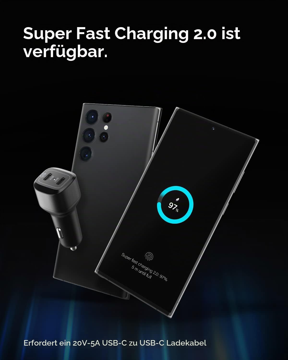 Spigen USB C Autoladegerät 75W Dual Fast Charge PD PPS 3.0 45W+30W für Samsung Galaxy S24 Ultra Plus S23 S23 S21 Note 20 Z Flip Fold 5 iPhone 14 13 Pro Max Plus Pixel 7 6 Pro MacBook Air iPad Steam