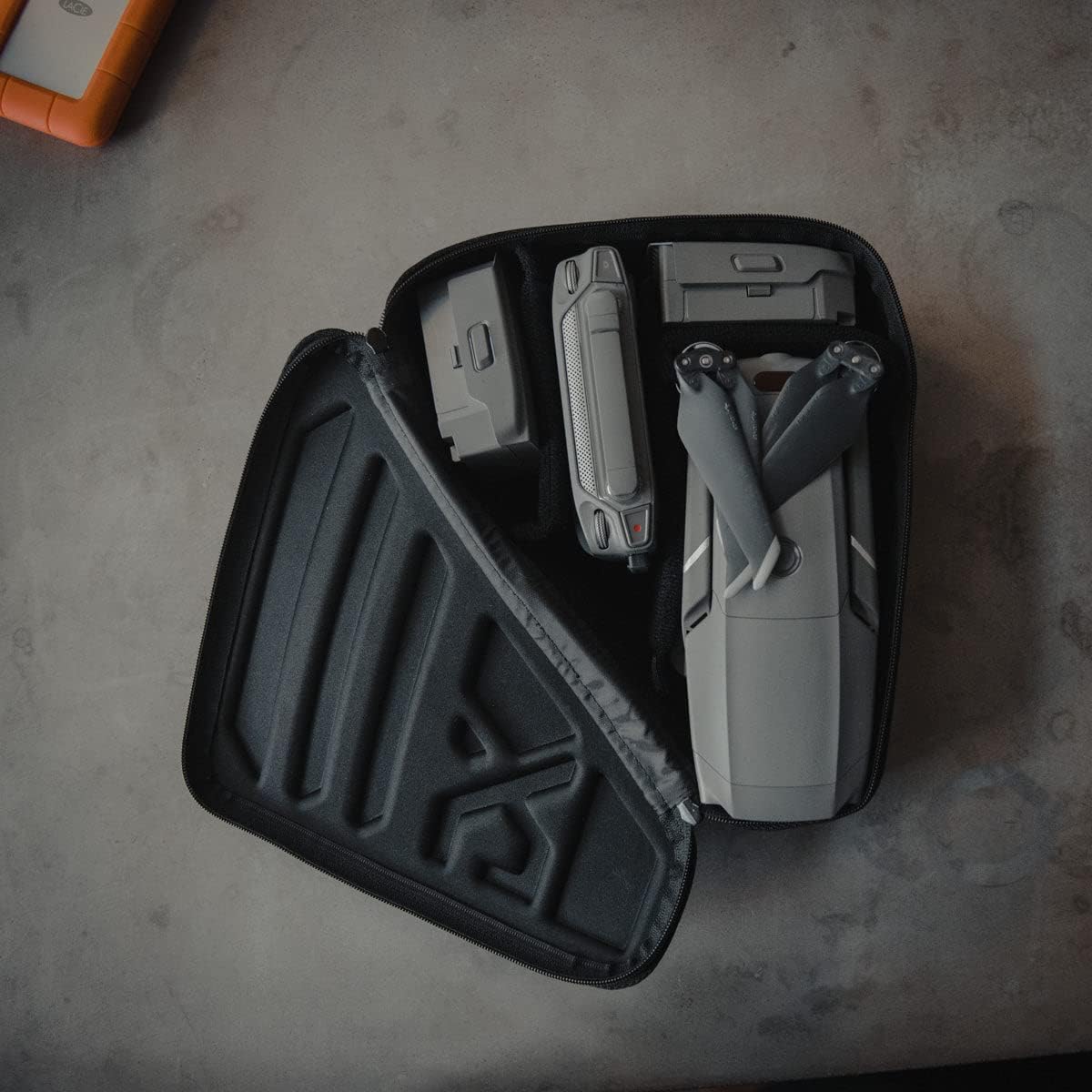 XG Cargo Mini Case Right | Compression Molded Triangle Shaped Shell with Configurable Dividers | Fits Inside Gama Bag | Protective Storage for Fragile Items | Right Side