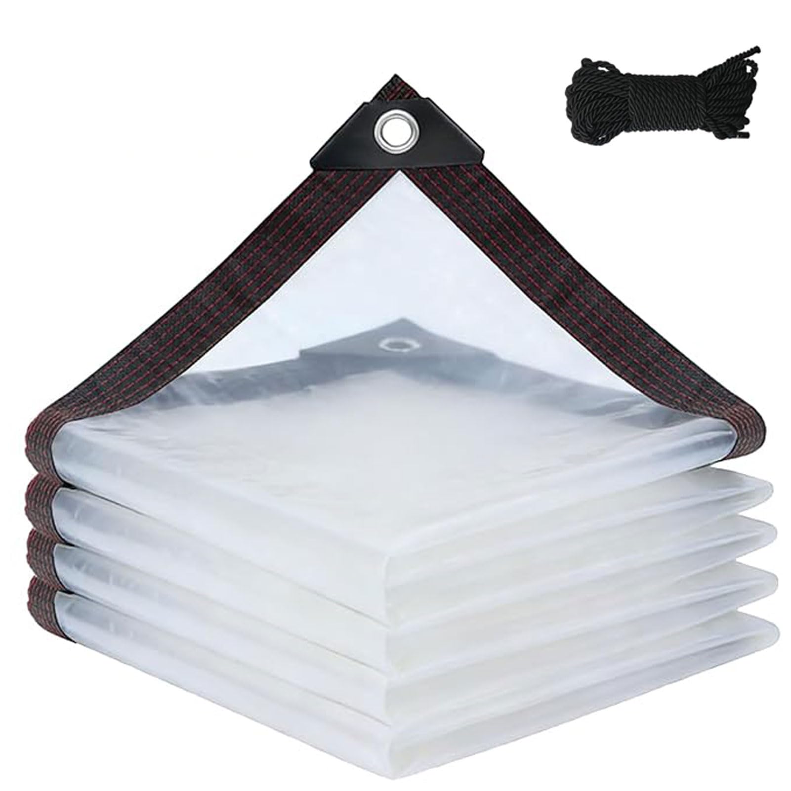 Clear Polyethylene Tarpaulin, Clear Tarp Waterproof with Grommets, Multipurpose Sheet for Camping, Balcony, Firewood, Greenhouse, Garden, Weather Shield (7x10m)