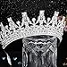 Makone Silver Crystal Tiaras Crowns for Women, Headband Queen Crown with Comb for Girls Bridal Wedding Birthday Prom Christmas Halloween Party