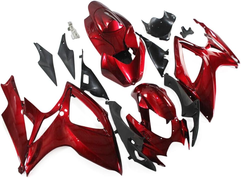 Complete Fairing Kit for Suzuki GSXR600 GSXR750 K6 2006 2007 Fairings ABS Plastic Bodyframe Bodywork Set-Candy Red